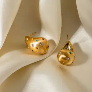 Gold Stainless Steel Teardrop Earrings JDE2312099-CR 9 Ab917d782d77a4e929de12c5c8978ec6fq