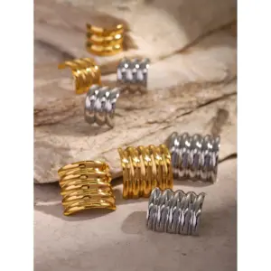 Gold-Tone Stainless Steel Earrings JDE2403015 12 Ab97187dc53644e02a8f63d08d7daffaf6