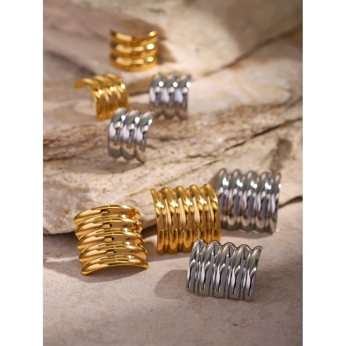 Gold-Tone Stainless Steel Earrings JDE2403015 5 Gold-Tone Stainless Steel Earrings JDE2403015 - Image 5