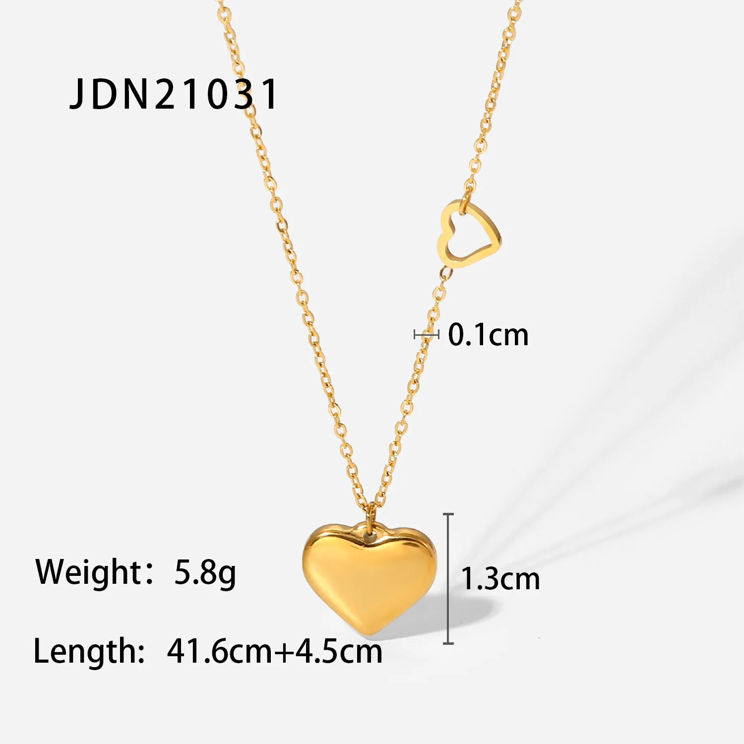 Elegant Stainless Steel Gold Heart Necklace 7 Elegant Stainless Steel Gold Heart Necklace - Image 7