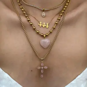 Elegant Stainless Steel Gold Heart Necklace 12 Abc8d617f9d044171aa9c3eab82624667l
