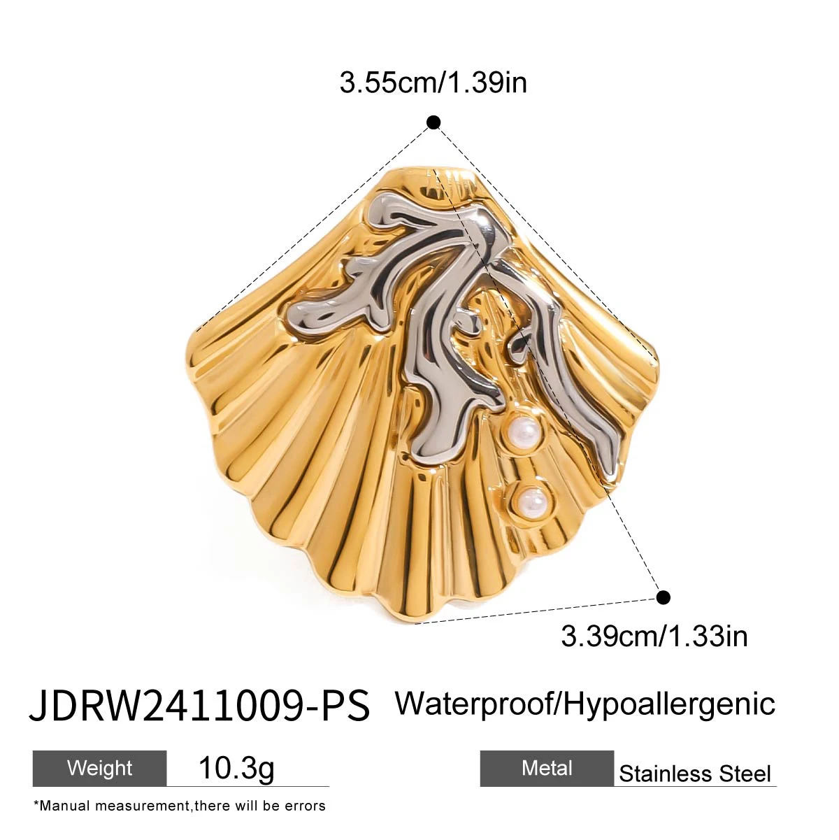 Sea-Inspired Gold Stainless Steel Earrings 7 Sea-Inspired Gold Stainless Steel Earrings - Image 7