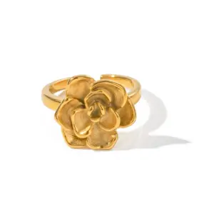 Gold-Color Stainless Steel Rose Ring 10 Ac14837dc8ede4fe6bc6c3b82aa8cfaeaA