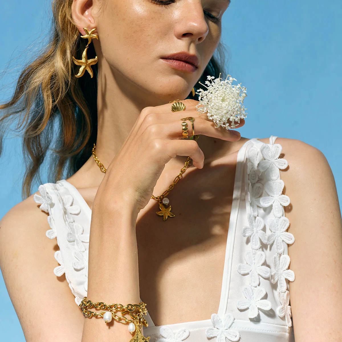 Stainless Steel Gold Starfish Earrings for Women 3 Stainless Steel Gold Starfish Earrings for Women - Image 3