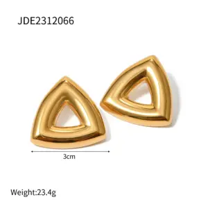 Stainless Steel Gold Triangle Earrings 12 Ac3054108495846029eb12368b0158423M