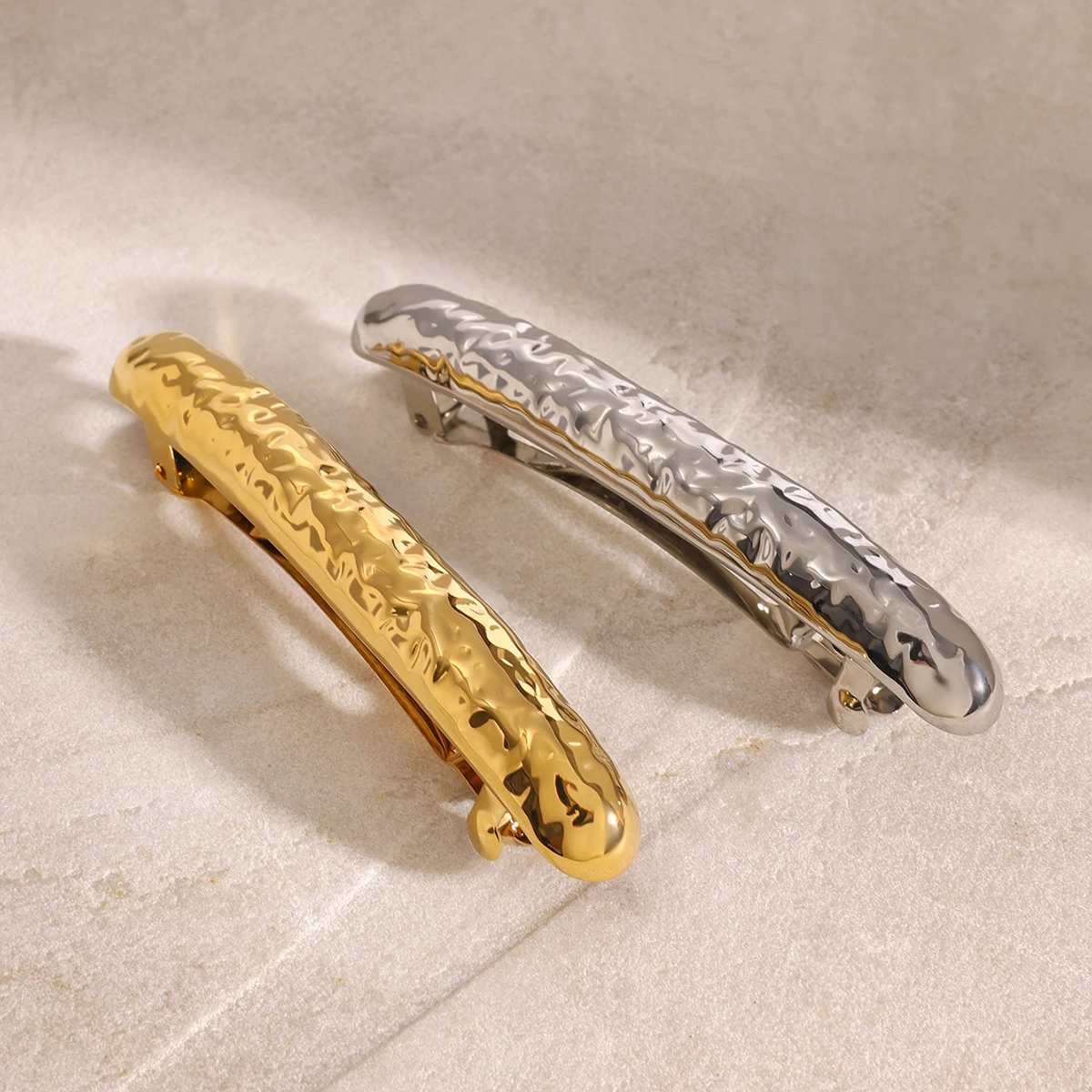 Gold Stainless Steel Hairpin with Water Drop Pattern 2 Gold Stainless Steel Hairpin with Water Drop Pattern - Image 2