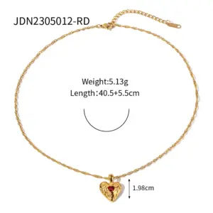 Elegant Stainless Steel Gold Heart Necklace 19 Acb336bee64ee498e967070b09da224619