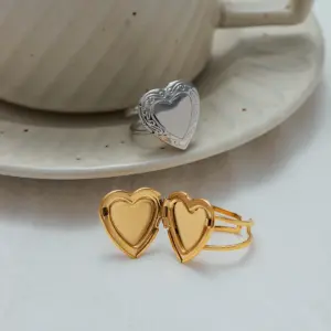 Stainless Steel Heart Ring with Gold Finish 13 Ad1d41d330f8f4806b504bedb7089b87b5