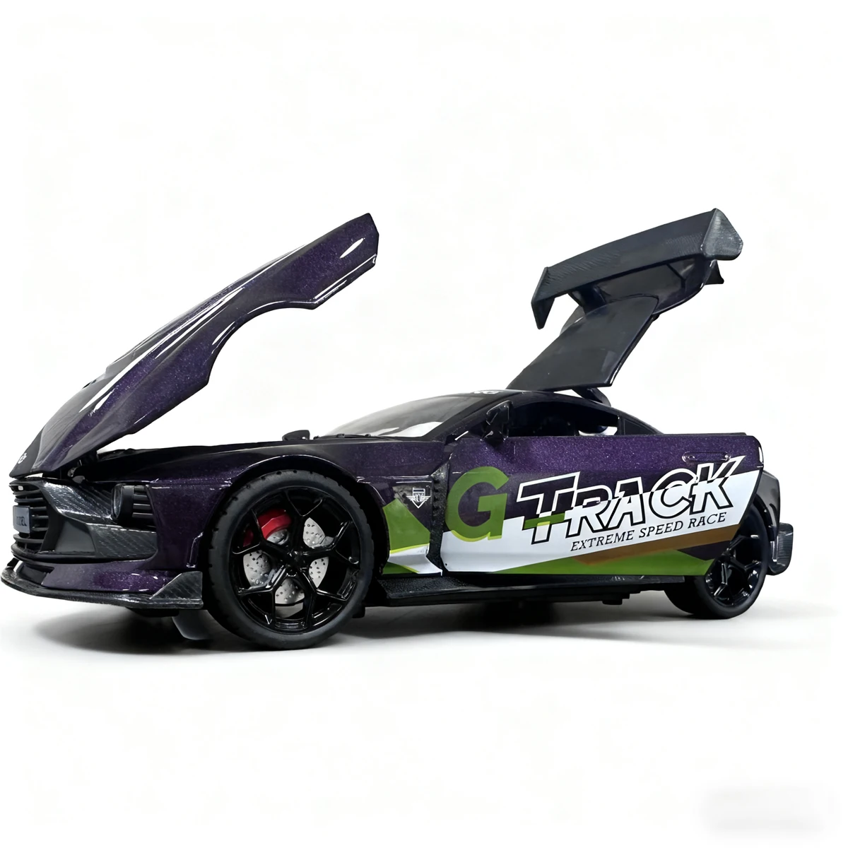 Purple Alloy Die-Cast Sports Car Model 1:22 Scale 6 Purple Alloy Die-Cast Sports Car Model 1:22 Scale - Image 6