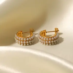 Stainless Steel Pearl Hoop Earrings 7 Ad57dd067e9164da09d0a3375cae10743h