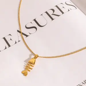 Stainless Steel Fishbone Pendant Necklace 9 Ad5a79341f7584f55b36ca478a4c91e196