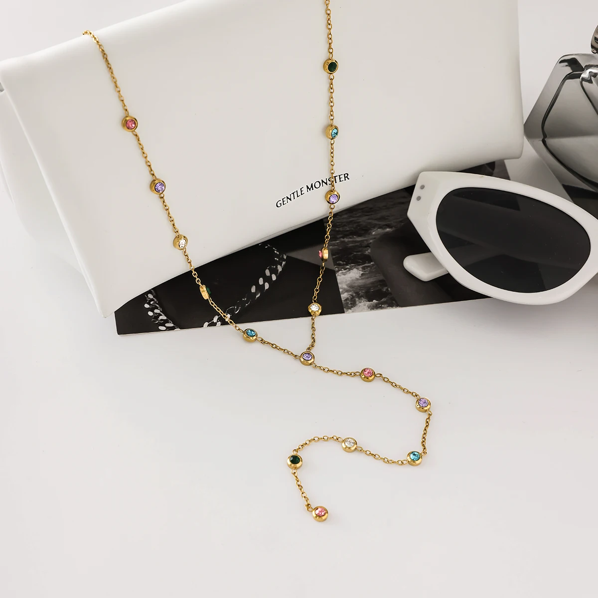 Vibrant Stainless Steel Y-Shaped Necklace 6 Vibrant Stainless Steel Y-Shaped Necklace - Image 6