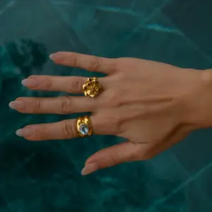 Gold-Color Stainless Steel Rose Ring 7 Adbeb84fb1d65477f9835a6e2c2660463z