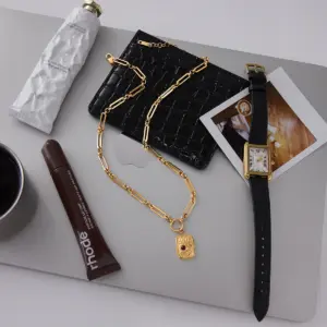 Elegant Gold-Tone Floral Stainless Steel Necklace 11 Adc1e74ea12194fa0a8930a0f46a1809eZ