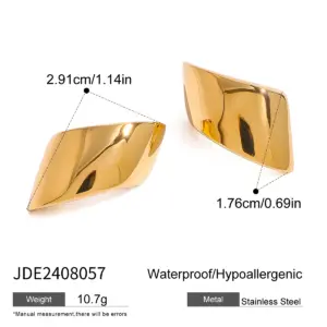 Stainless Steel Gold-Trapezoidal Earrings for Women 11 Add4a4be675d34a20a87bd9130f1f72795