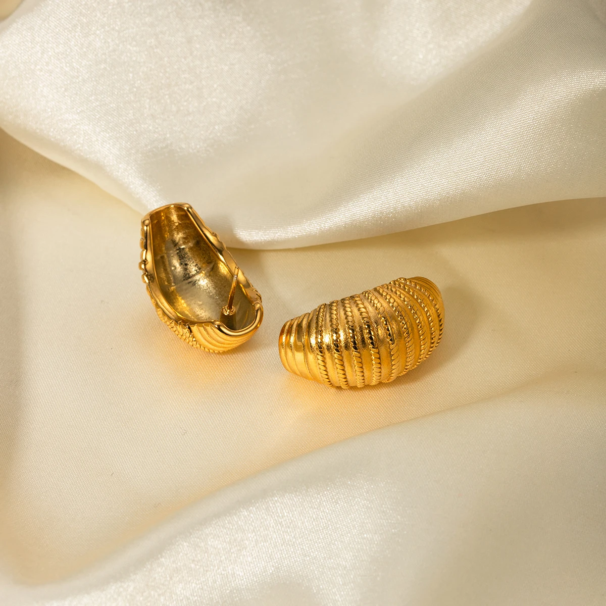 Stainless Steel PVD Gold Earring for Women 3 Stainless Steel PVD Gold Earring for Women - Image 3