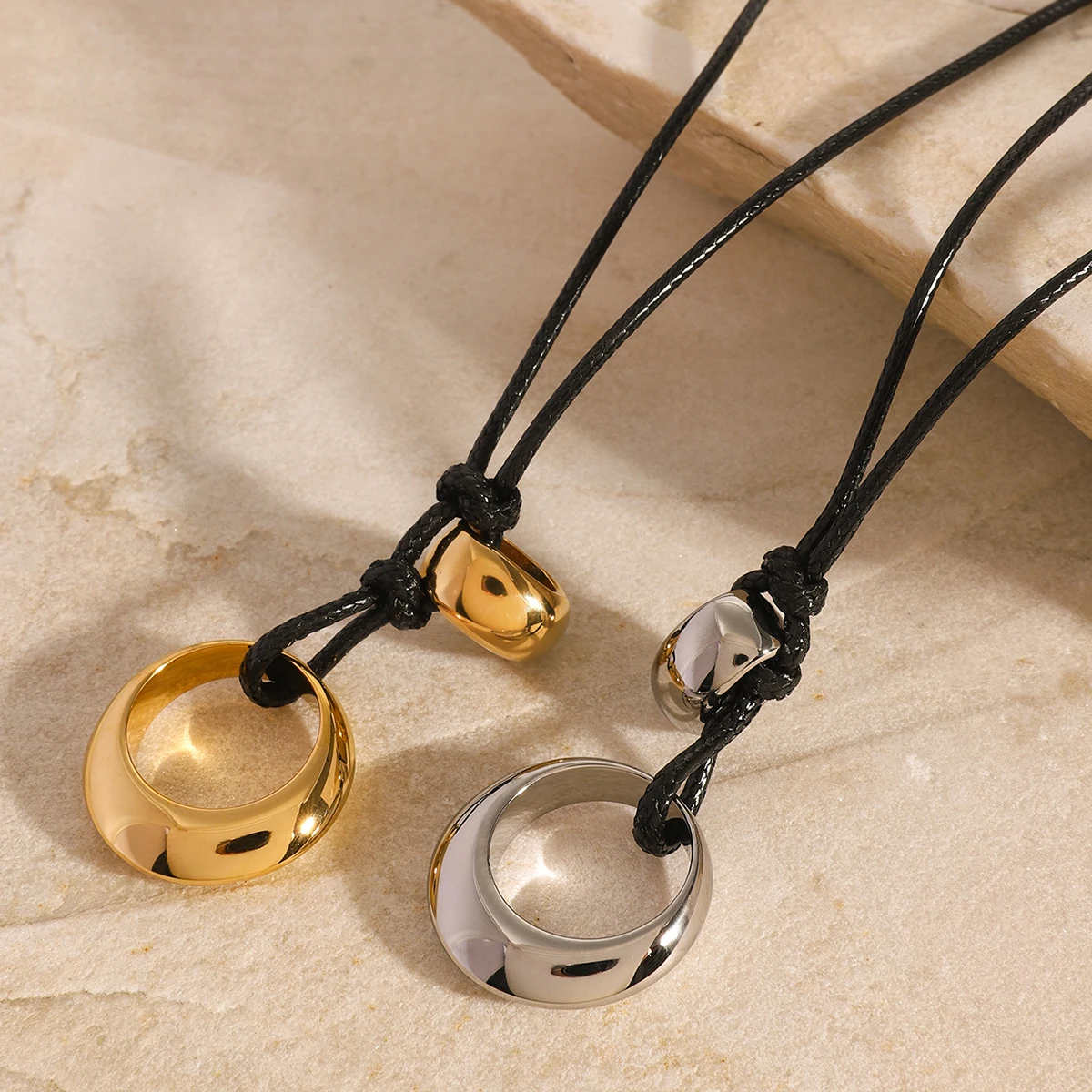 Modern Stainless Steel Gold Silver Necklace 2 Modern Stainless Steel Gold Silver Necklace - Image 2