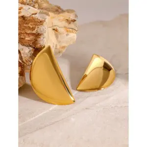 Bold Gold Stainless Steel Demi-Lune Earrings 10 Ae407896c322c4251a8a317bfe2e7616cz