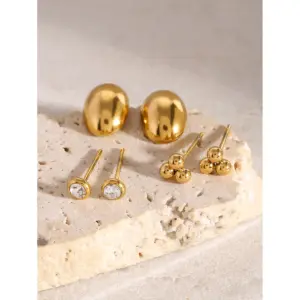 Stainless Steel Oval Earrings Set 8 Ae4a00c9c88234e65943904fd6de75d4bz