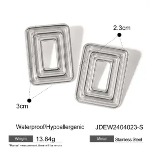 Gold Stainless Steel Square Earrings JDEW2404023 13 Ae9a11033b50344688303718bb174a769d