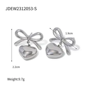 Stainless Steel Heart Earrings for Women 14 Aeb51861718fd449580b7661cad9aca78A