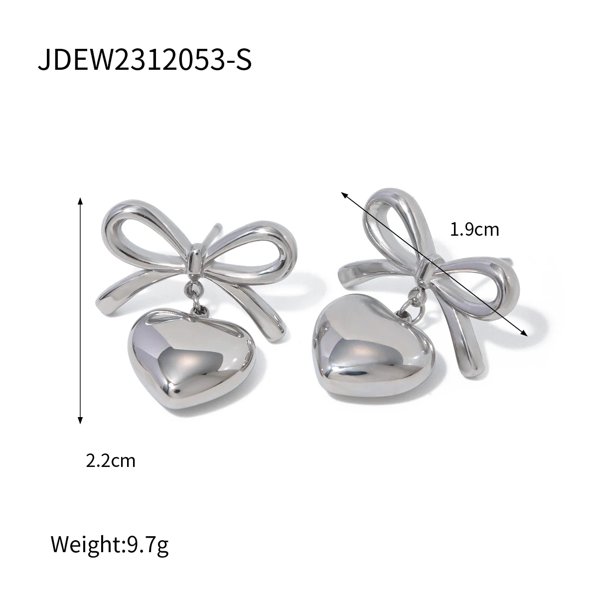 Stainless Steel Heart Earrings for Women 7 Stainless Steel Heart Earrings for Women - Image 7
