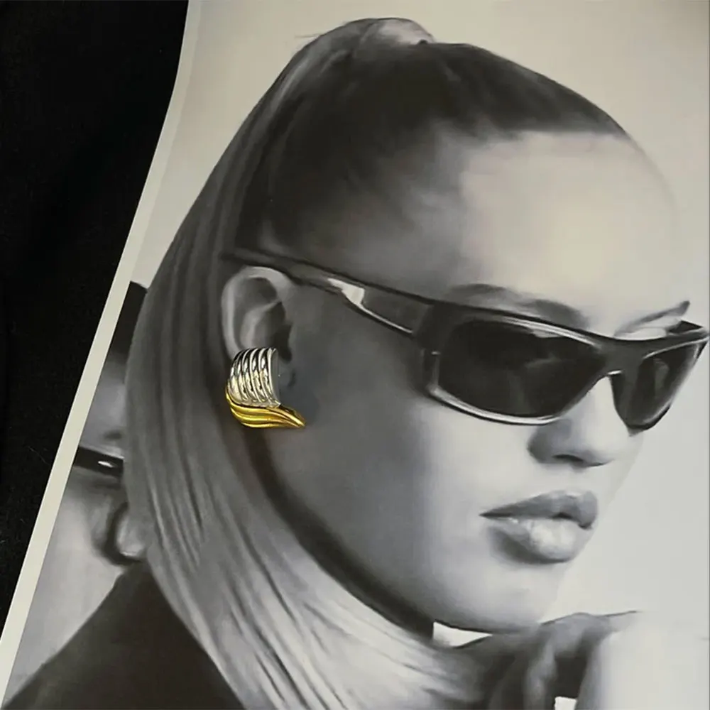 Stainless Steel Waves Earrings for Women 3 Stainless Steel Waves Earrings for Women - Image 3