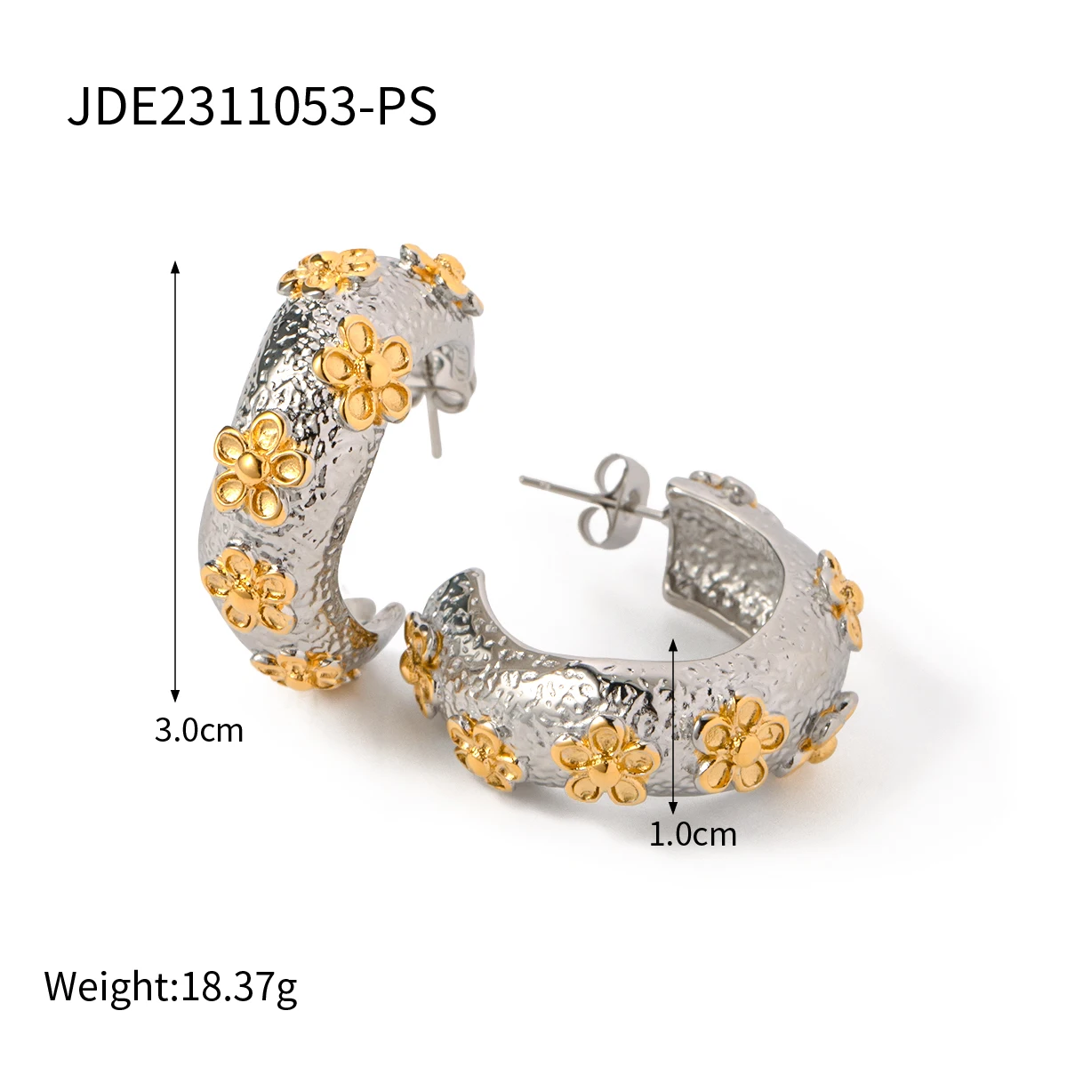 Stainless Steel Lava Flower Earrings 8 Stainless Steel Lava Flower Earrings - Image 8