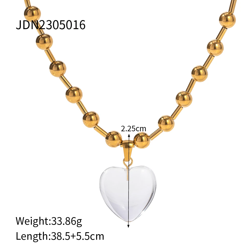 Elegant Stainless Steel Gold Heart Necklace 6 Elegant Stainless Steel Gold Heart Necklace - Image 6