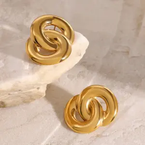 Stainless Steel Gold Earrings with Heart Pattern 9 Af27a2ee0552a4017b1cc4ae4d1d99debe