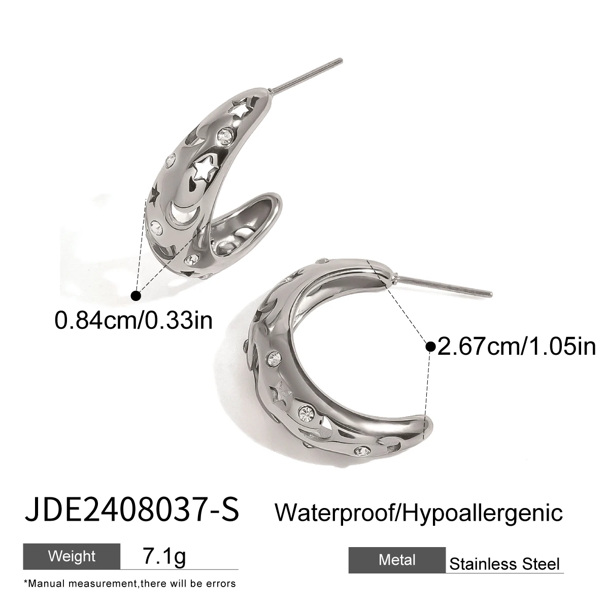 Celestial Stainless Steel Crescent Earrings 7 Celestial Stainless Steel Crescent Earrings - Image 7