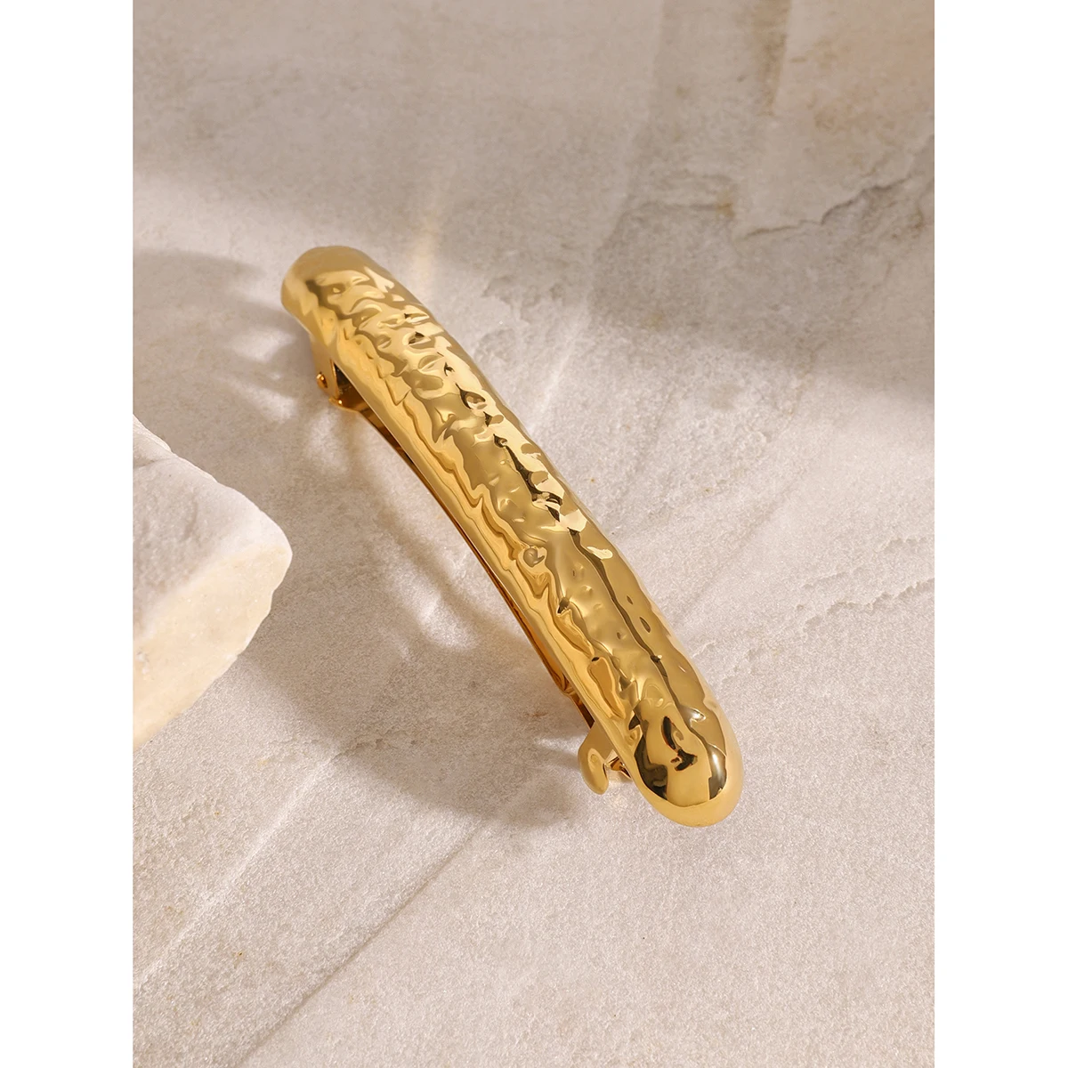 Gold Stainless Steel Hairpin with Water Drop Pattern 4 Gold Stainless Steel Hairpin with Water Drop Pattern - Image 4