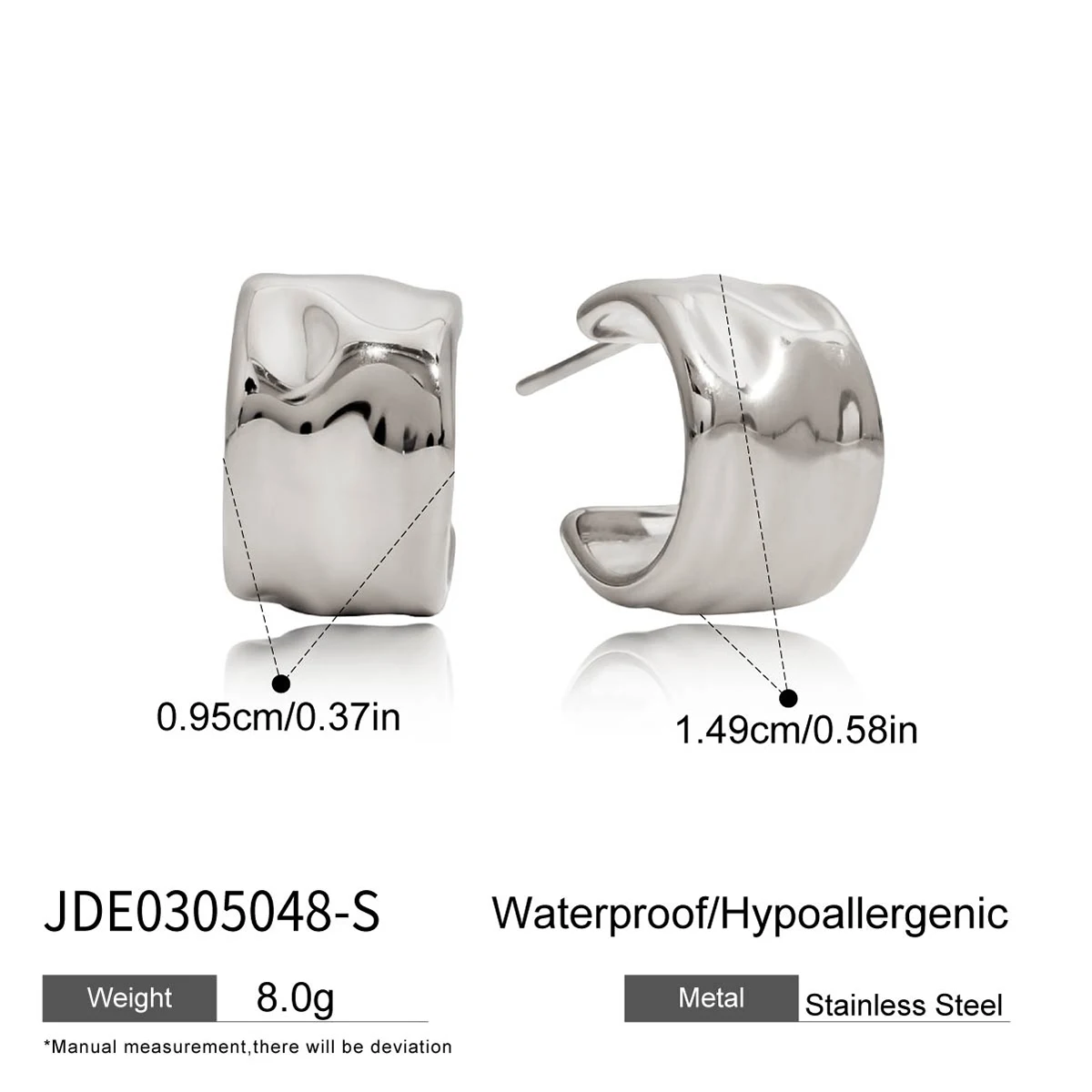 Modern Stainless Steel Gold Earrings JDE0305032 7 Modern Stainless Steel Gold Earrings JDE0305032 - Image 7