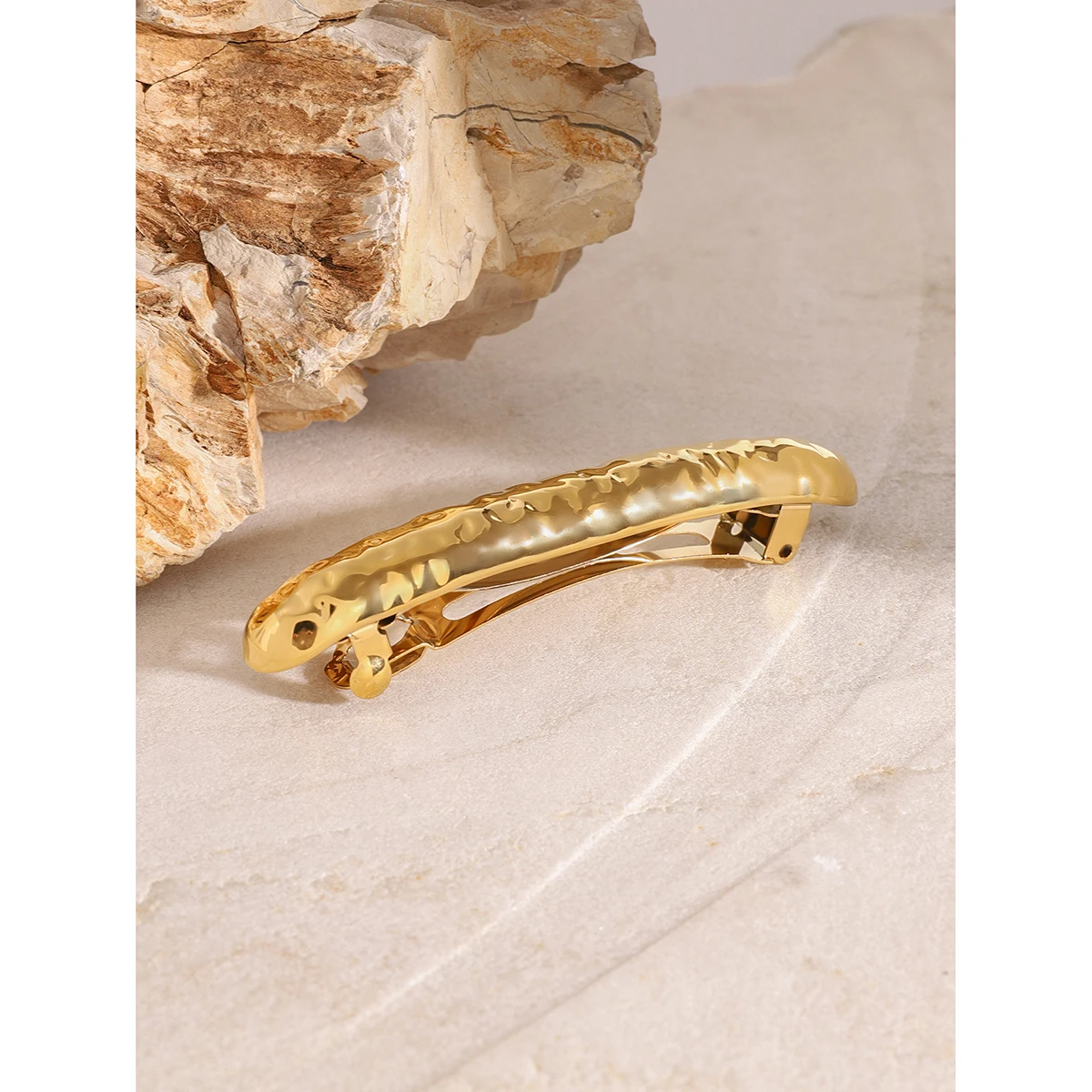 Gold Stainless Steel Hairpin with Water Drop Pattern 3 Gold Stainless Steel Hairpin with Water Drop Pattern - Image 3