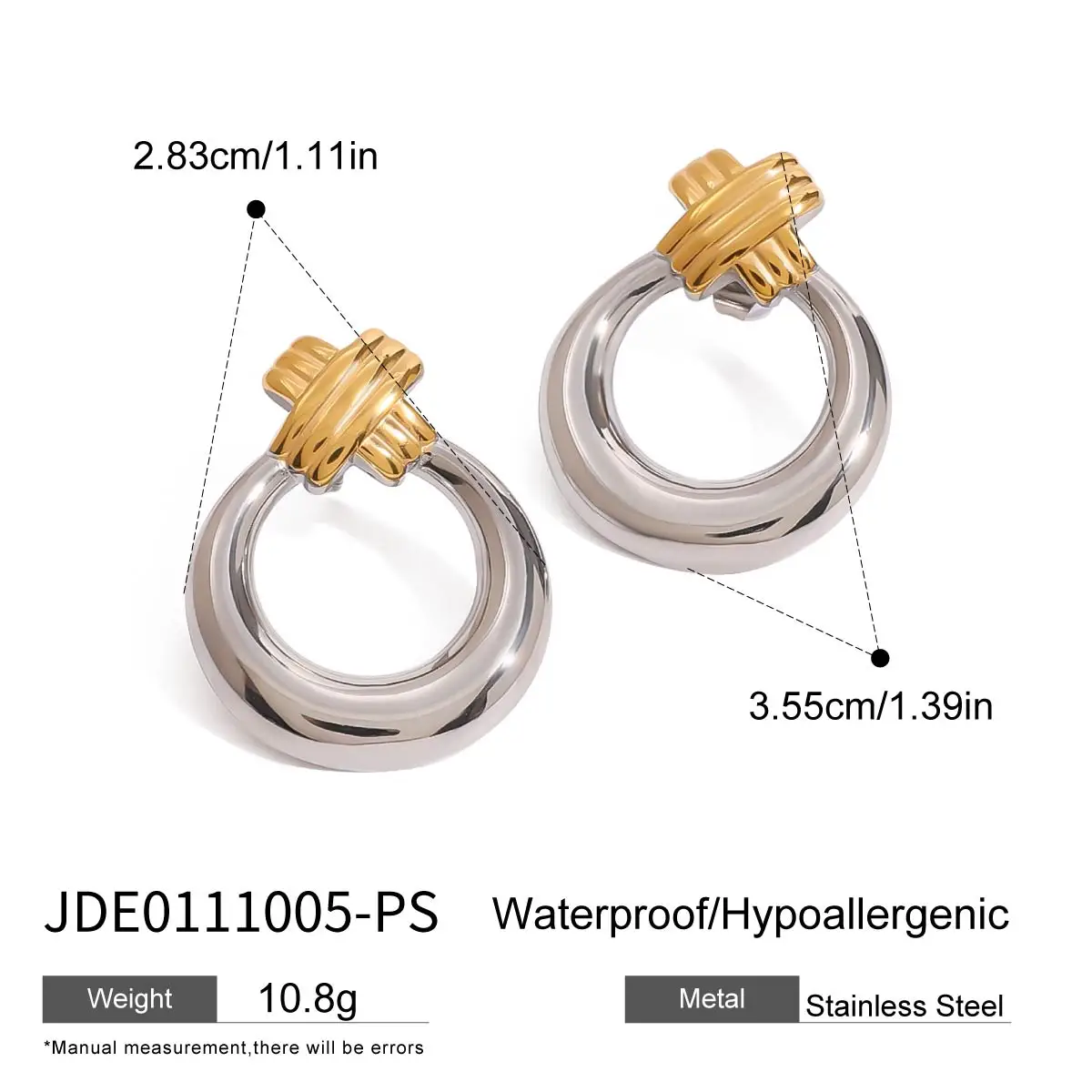 Vintage Stainless Steel Gold Knot Earrings 7 Vintage Stainless Steel Gold Knot Earrings - Image 7