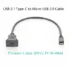 USB-C to Micro USB Panel Mount Cable 0.3m