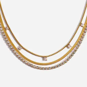 Unisex Stainless Steel 3-Layer Necklace