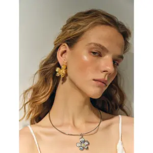 Stainless Steel Gold Floral Earring for Women 8 Afb5414138b2d4d06b84a20011c732842n