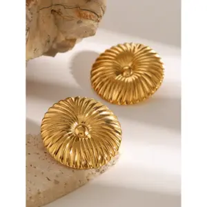 Stainless Steel Gold Earrings, 25mm Diameter 10 Afc0aad0dbe5e4bf6b1bf7cb7404dfa4fT