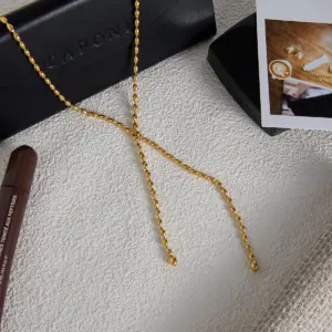 Stainless Steel Gold Y-Shaped Necklace 11 Afc48485430344b7199a004daeba97d46n