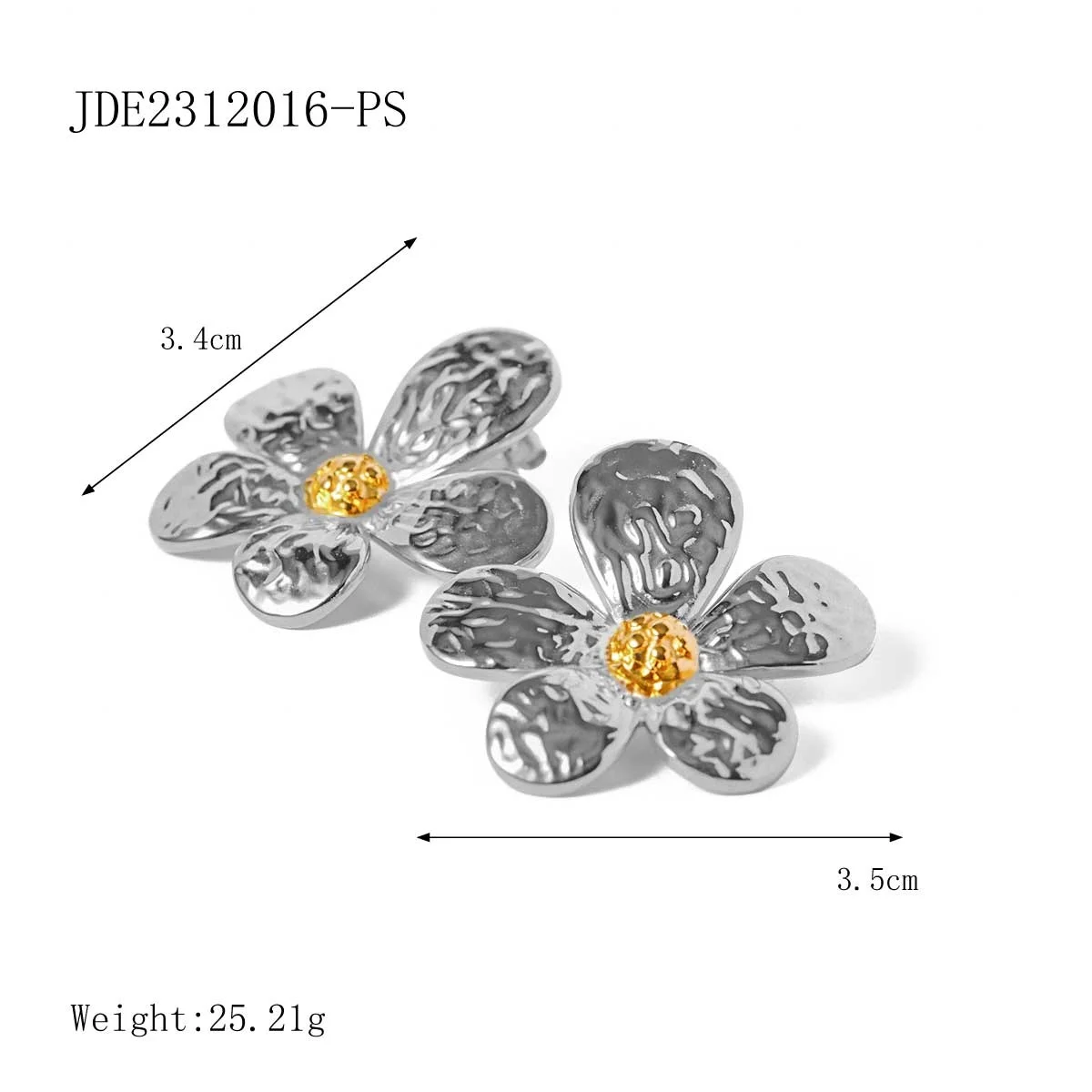 Vintage Stainless Steel Earrings Set with Gold Finish 10 Vintage Stainless Steel Earrings Set with Gold Finish - Image 10