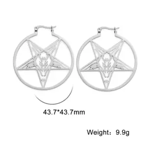 Stainless Steel Pentagram Hoop Earrings 16 H01f37fcf302443e4aea4b632877f2776B