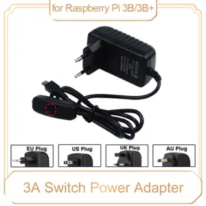Raspberry Pi Power Adapter 3A 5V Micro USB