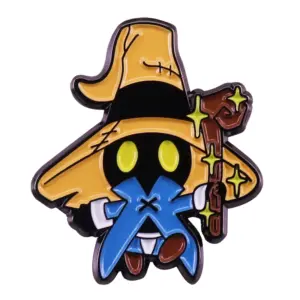 Vivi Black Mage Pixel Brooch 30mm Enamel Jewelry