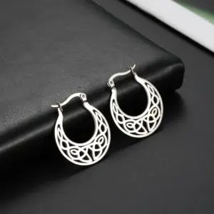 Vintage Irish Knot Earrings in Stainless Steel 10 H03d53cc94276491382f2f803f0a13f2f6