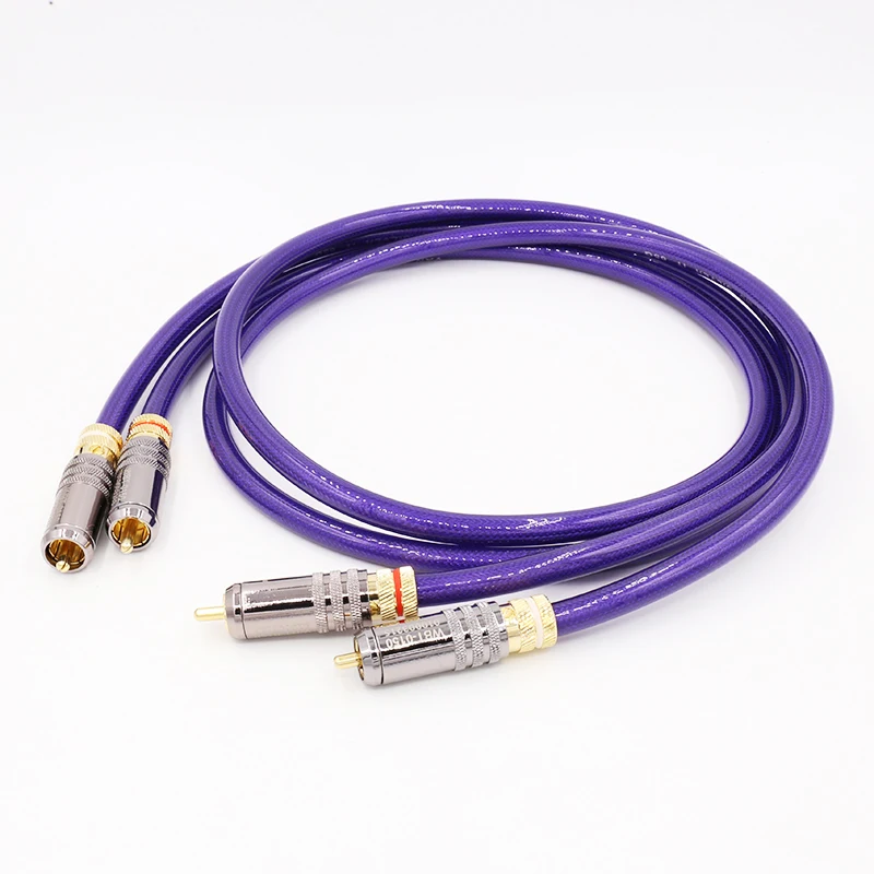 Purple Audio Interconnect Cable with RCA Connectors 5 Purple Audio Interconnect Cable with RCA Connectors - Image 5