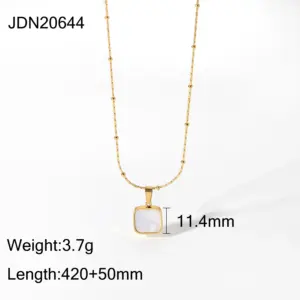 Gold-Tone Geometric Square Necklace in Stainless Steel 13 H066ca1e734bf4a81a1a45f62908ada2as