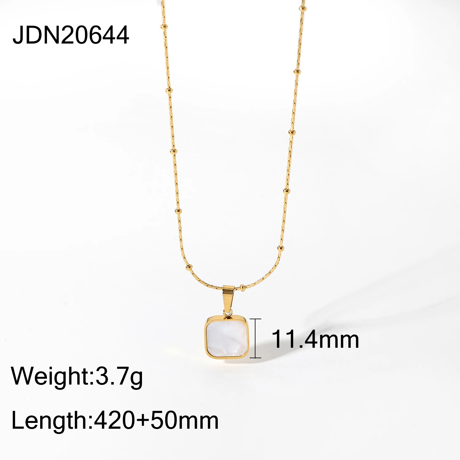 Gold-Tone Geometric Square Necklace in Stainless Steel 7 Gold-Tone Geometric Square Necklace in Stainless Steel - Image 7
