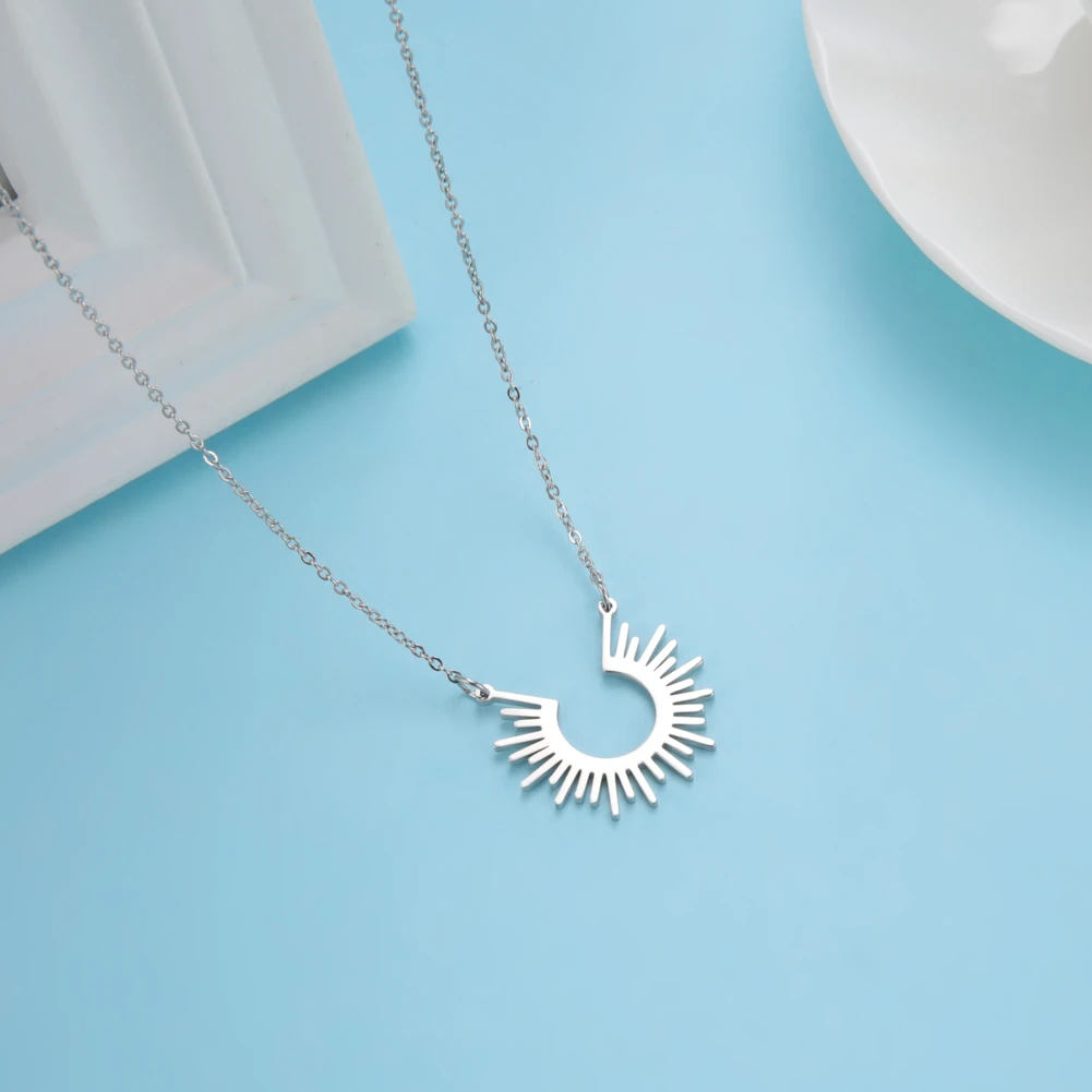 Sunray Pendant Necklace with Adjustable Chain 6 Sunray Pendant Necklace with Adjustable Chain - Image 6