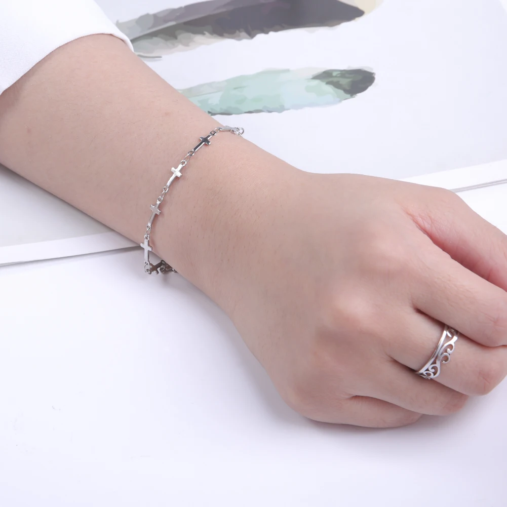 Stainless Steel Cross Bracelet for Women 2 Stainless Steel Cross Bracelet for Women - Image 2
